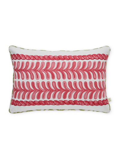 Ayna Linear Leaf Red Cushion Cover