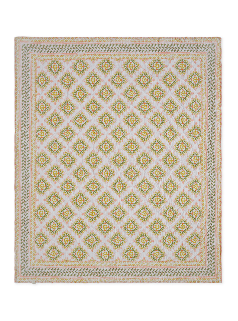 Mica Yellow Cotton Quilt