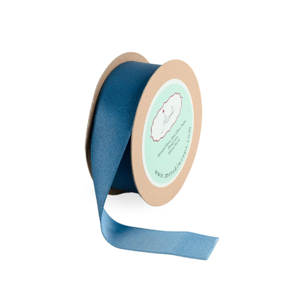 Smoke Blue & French Blue - Reversible Ribbon