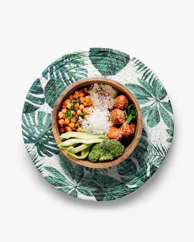 Monstrera Printed round placemats  Pack of 4