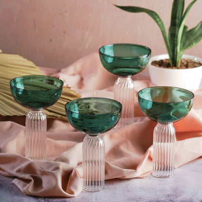 Teal DD Bowl Glass Gift Box (s4)