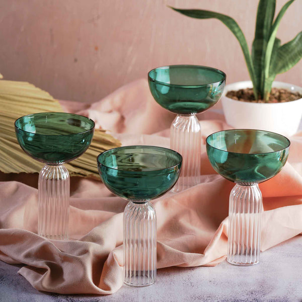 Teal DD Bowl Glass Gift Box (s4)