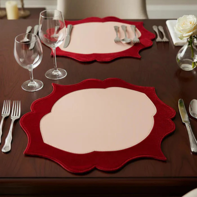 The Old Retreat Table Mat set of 6 leather heritage design placemats India - The Mage Home