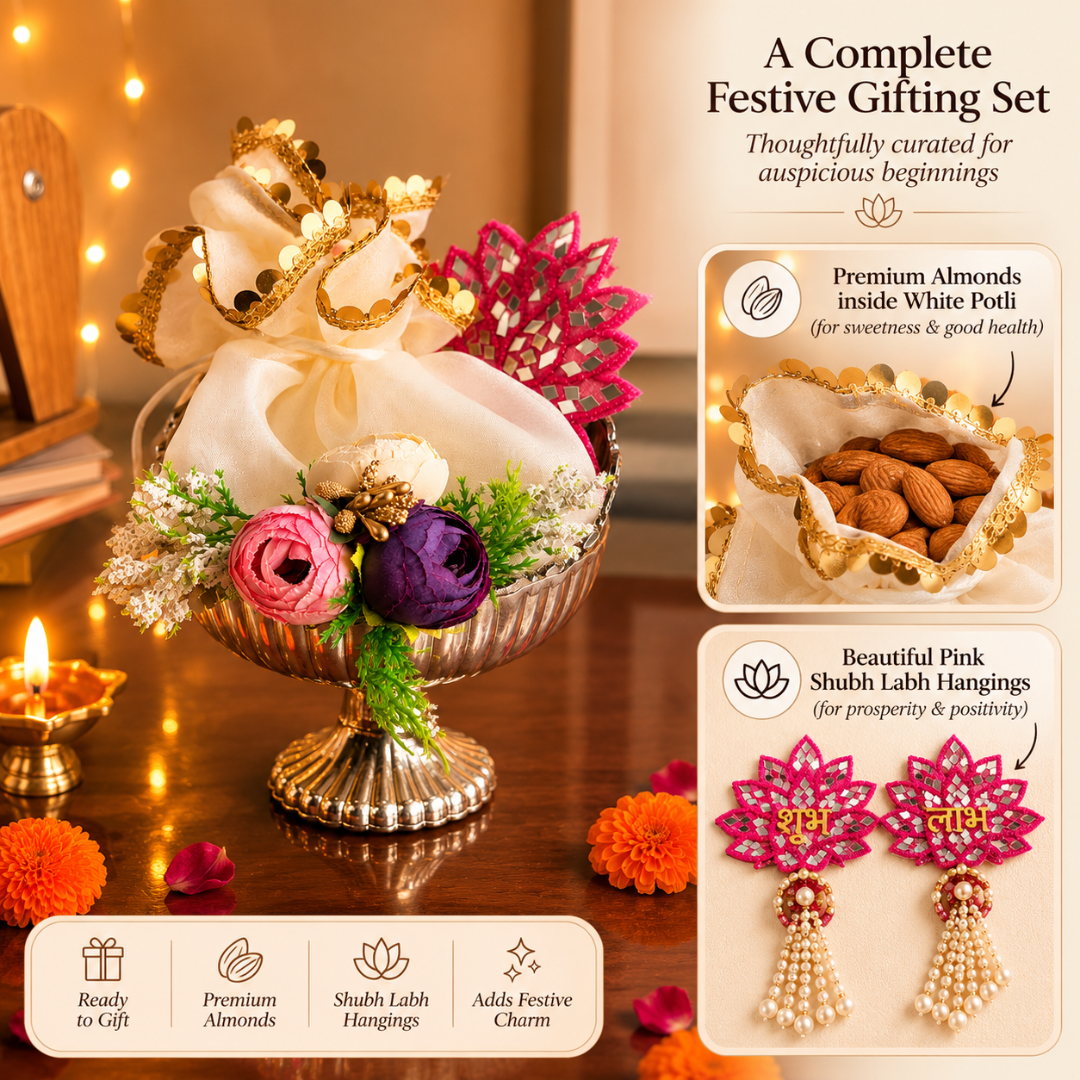Silver Shagun Urli Diwali Gift Hamper – Traditional Festive Gift - https://artecasa.in/
