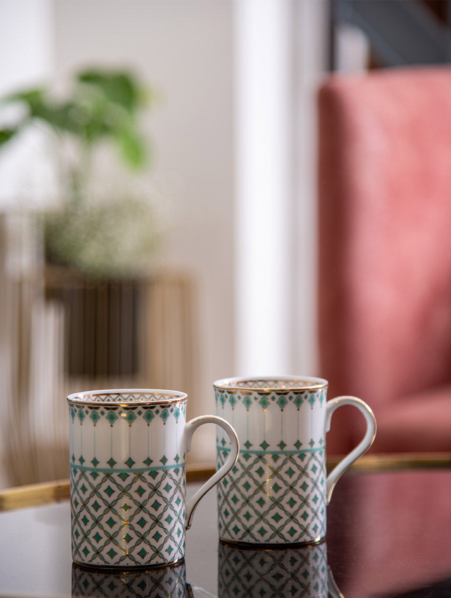 Zaina Mug (Green) - Set of 2
