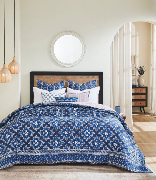 Mica Blue Cotton Quilt
