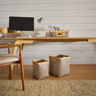 Storage bin brown white