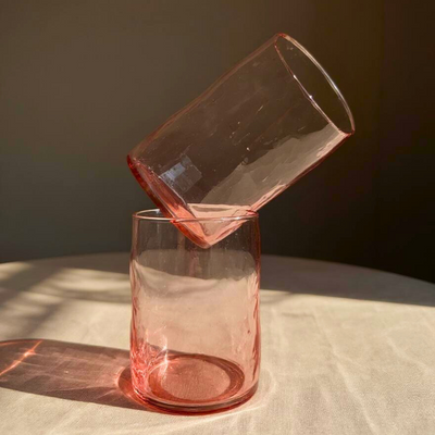 Impressioned Blush Glass Set of 6