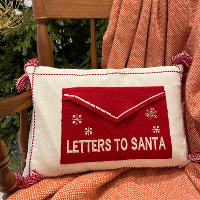 Christmas Linen Cushion Covers - Letters to Santa (Envelope) (12"x18")