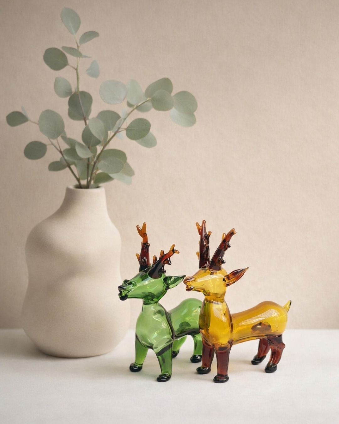 Amber Stag — Handblown Glass Sculpture