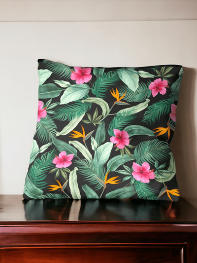 Velvet Tropicana Cushion Cover