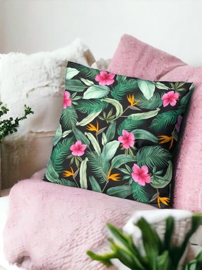 Velvet Tropicana Cushion Cover