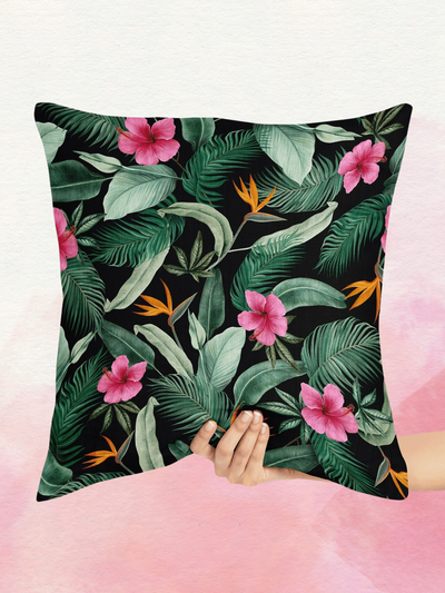 Velvet Tropicana Cushion Cover