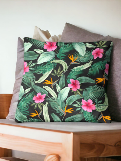 Velvet Tropicana Cushion Cover