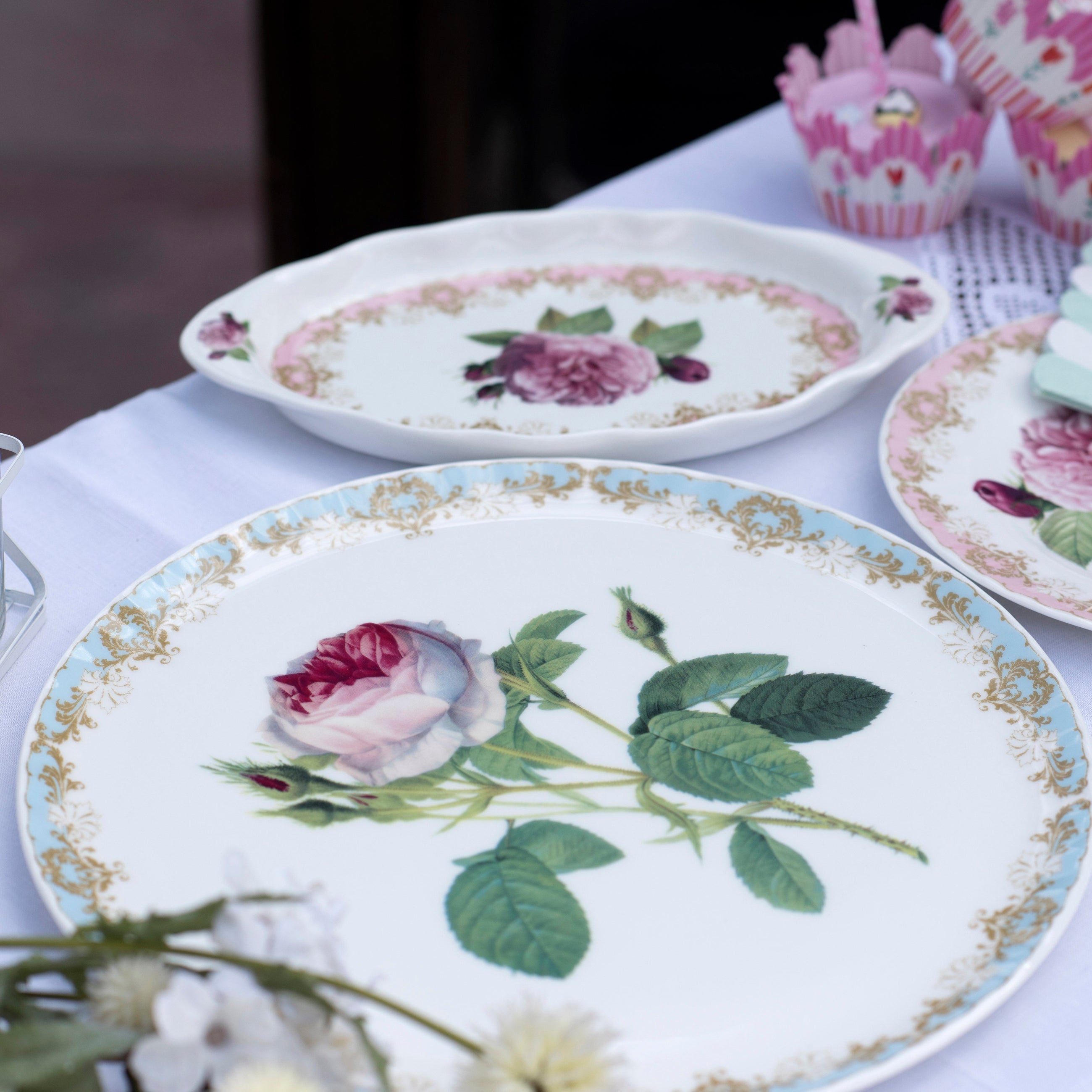 Vintage Rose Oval Platter