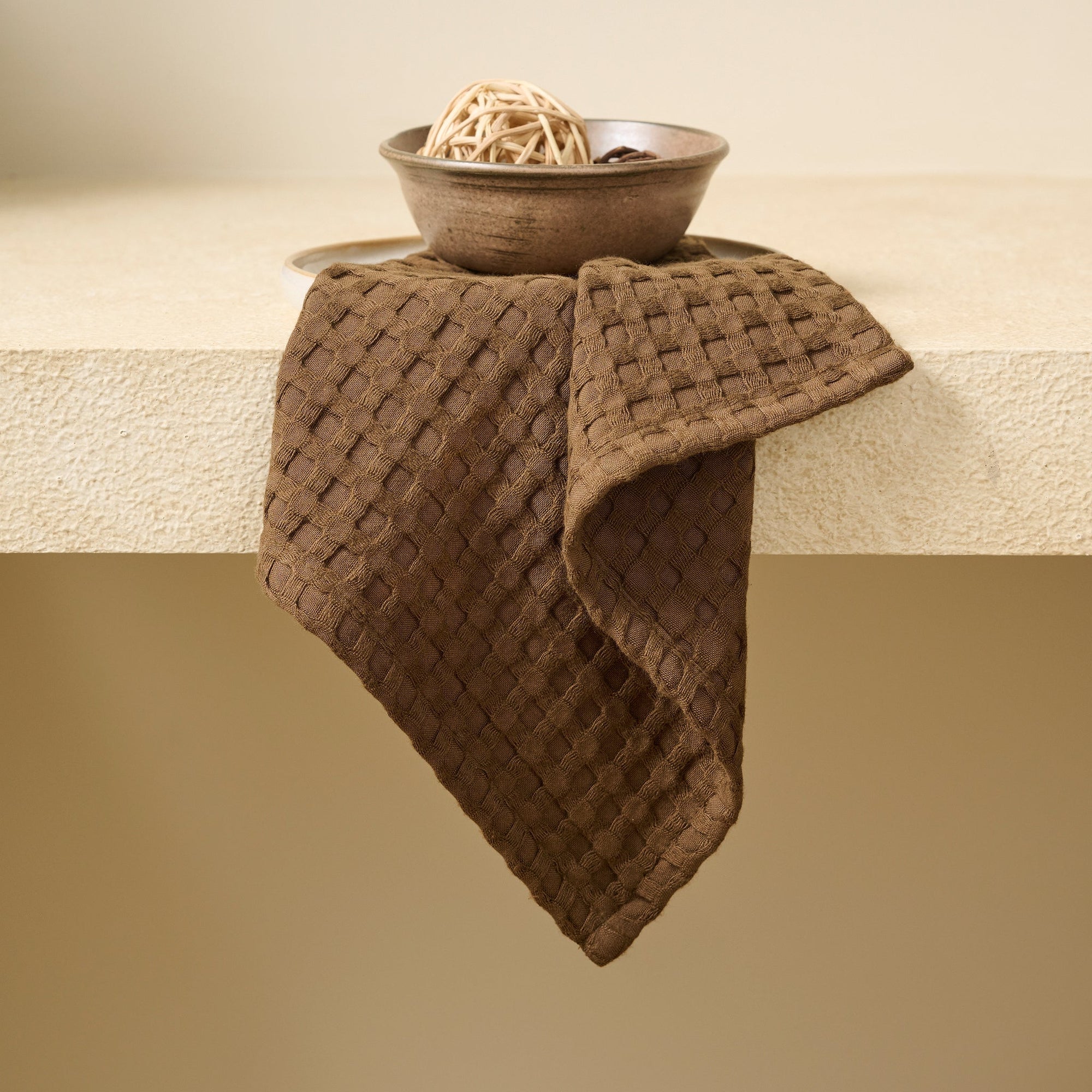 Walnut | Cotton Bamboo | Waffle | Face Towel