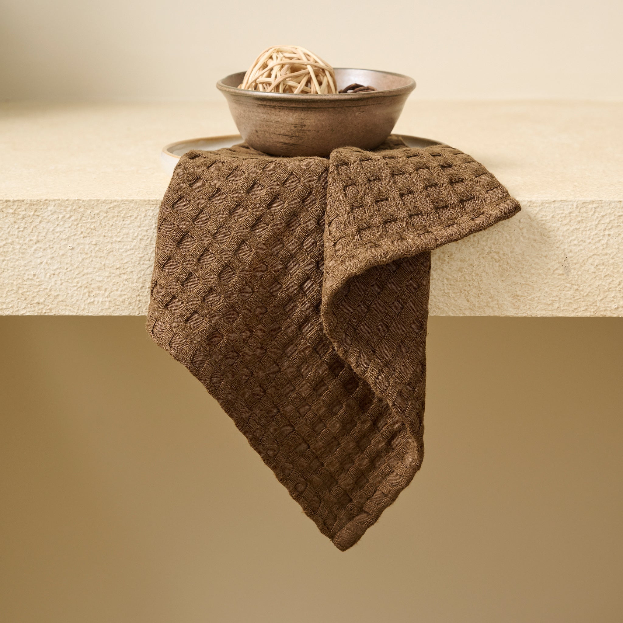 Walnut | Cotton Bamboo | Waffle | Face Towel