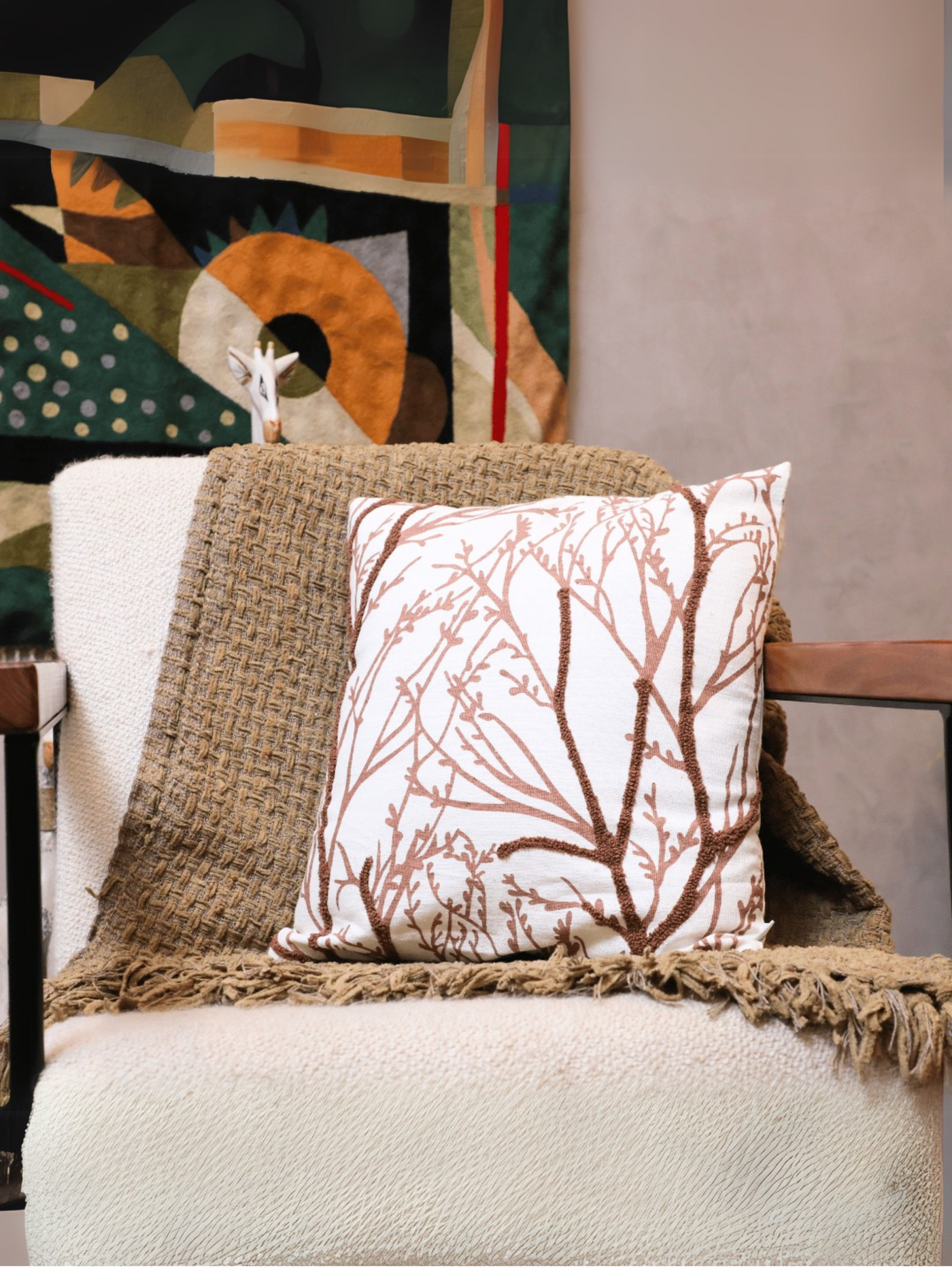 Woodland Branches Tufted Cushion Cover - Set of 5