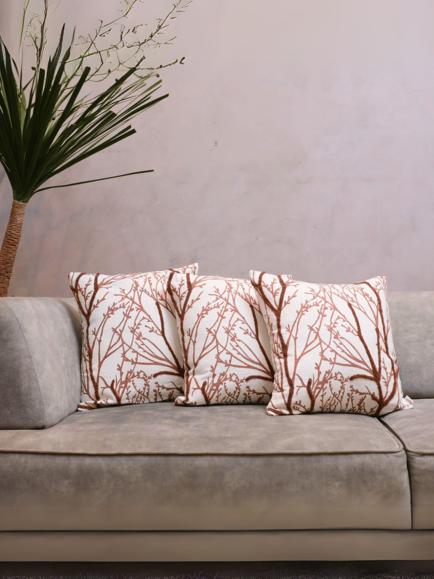 Woodland Branches Tufted Cushion Cover