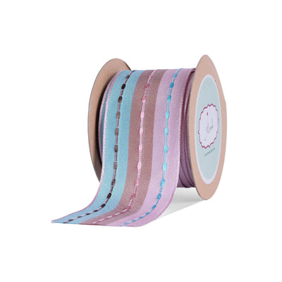 Dust Blue, Brown And Dusty Pink Ribbon