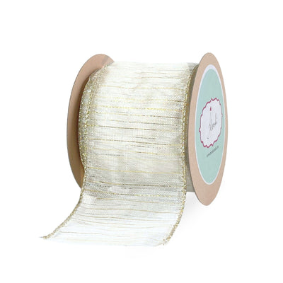 White with Silver Accents Ribbon