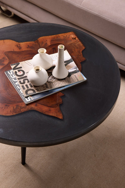 Coffee Table – Acacia Wood with Black Resin Finish