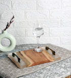 Luxurious Acacia Wooden Tray with Transparent Resin Inlay (12" x 8")