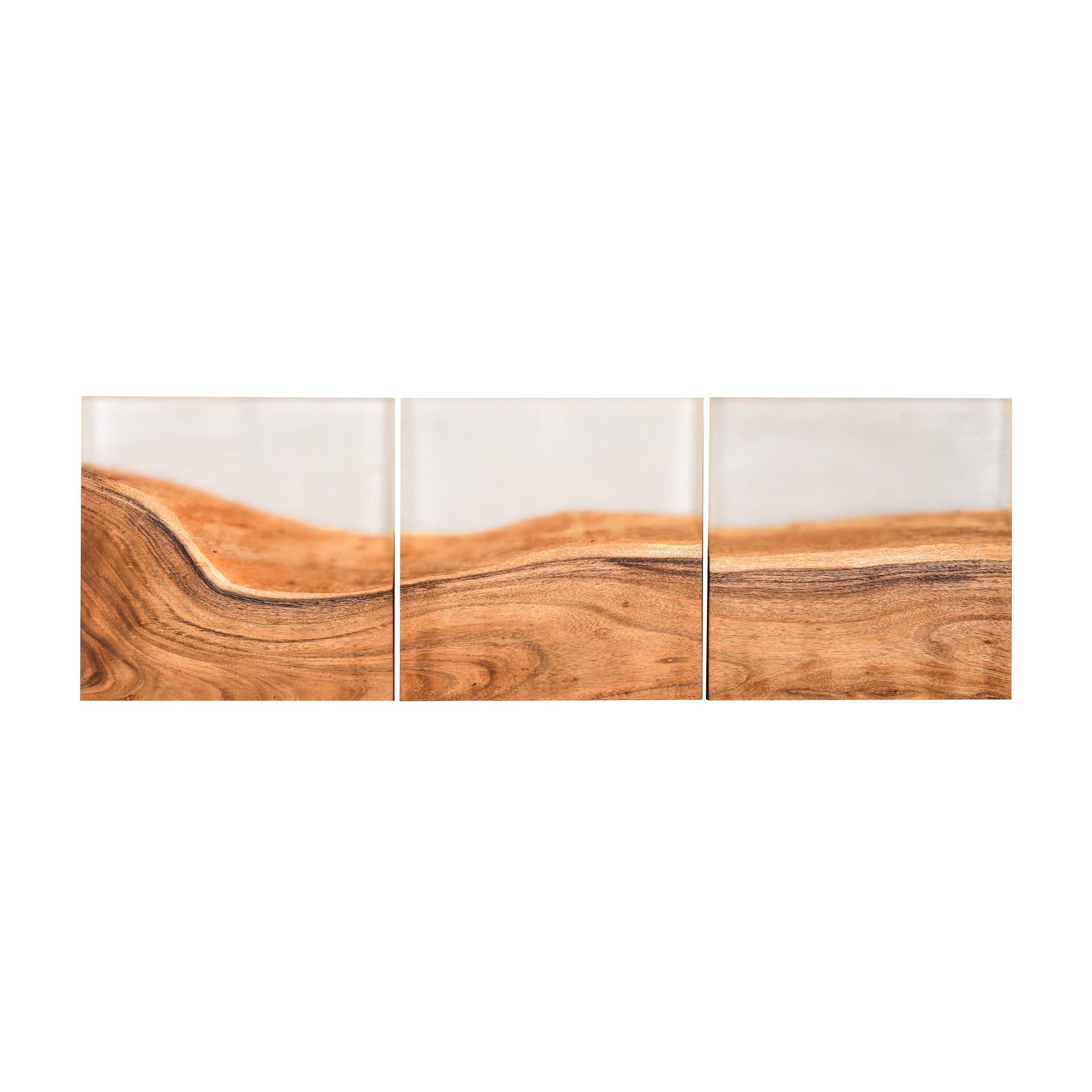 Elegant Acacia Wood Wall Panel with Transparent Resin Accent (40 cm x 40 cm)