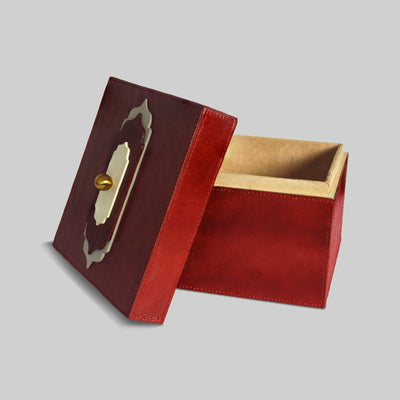 Luxury leather storage box displayed on desk home decor - The Mage Home