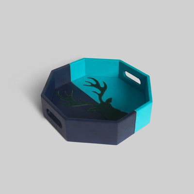Blue hexa tray side view India - The Mage Home