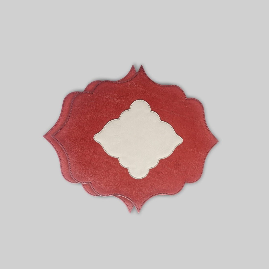 Jharokha leather mats close up arch detail India - The Mage Home