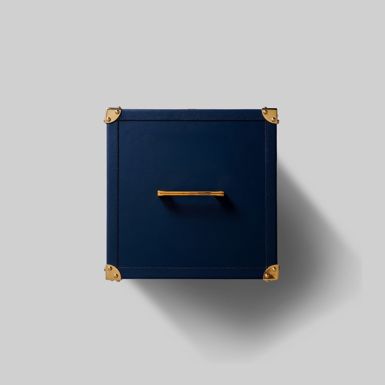 Leather jewellery box brass detail suede lining close up - The Mage Home