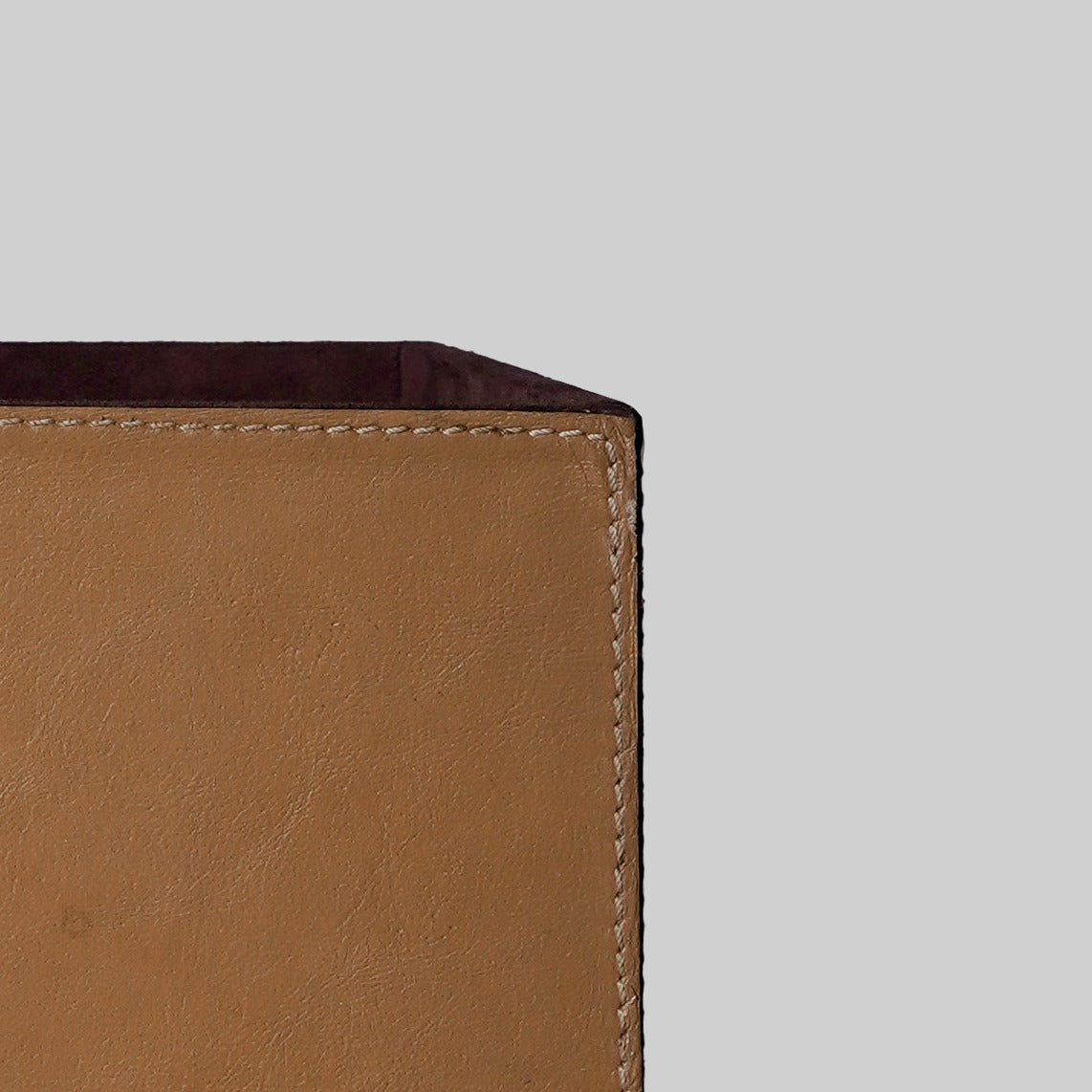 Luxury leather bin displayed in home office interior - The Mage Home