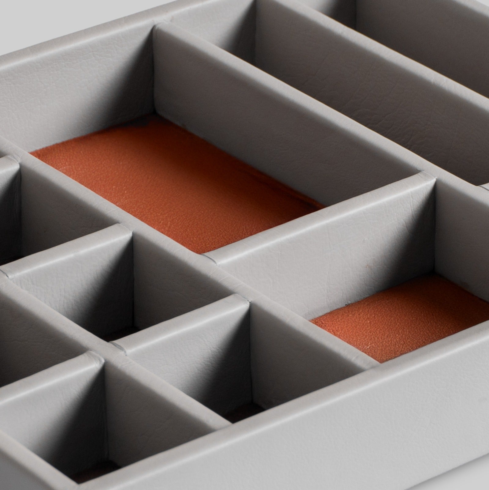 Leather jewellery organiser tray displayed on dresser India - The Mage Home