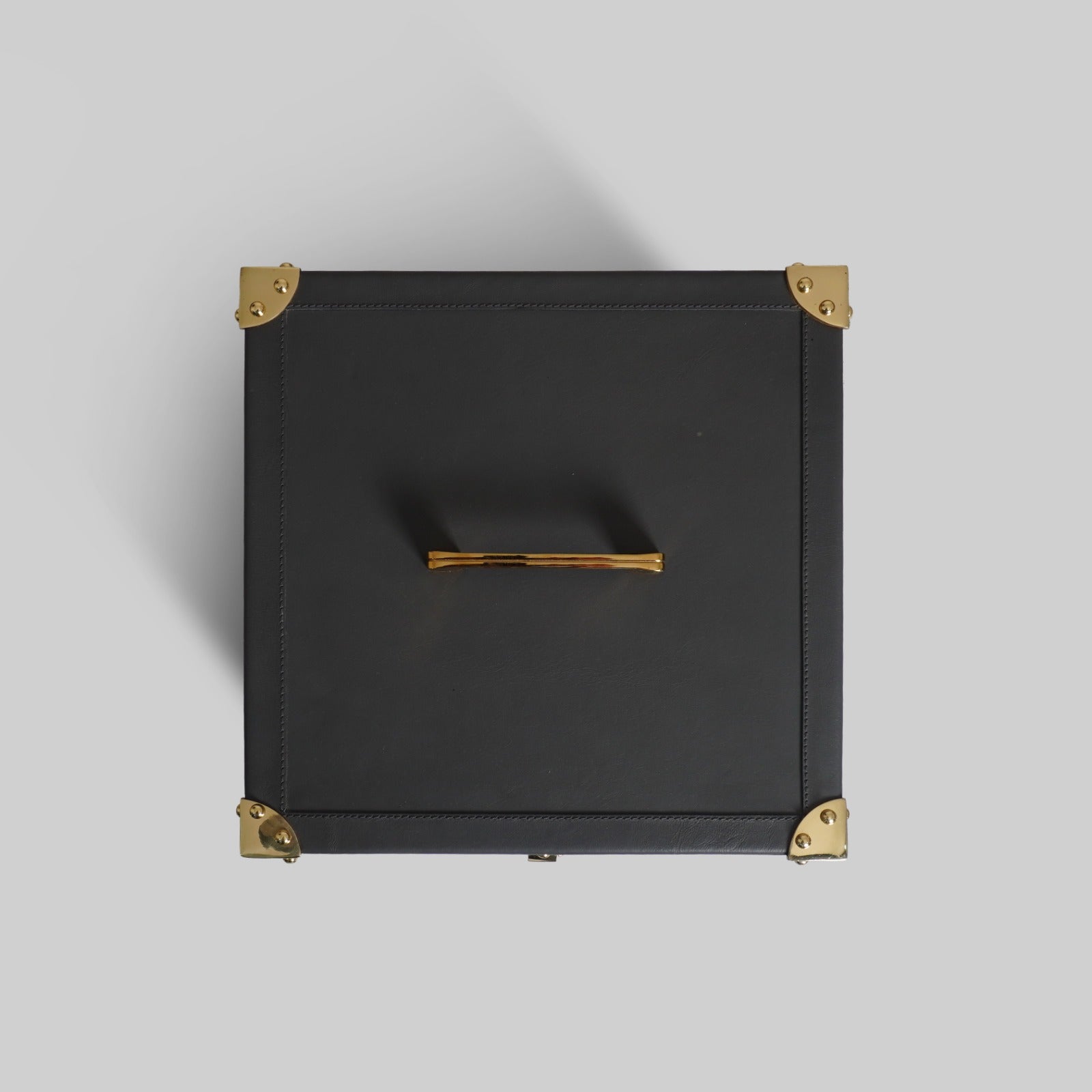 Leather jewellery organiser metal lock key brass accent detail - The Mage Home