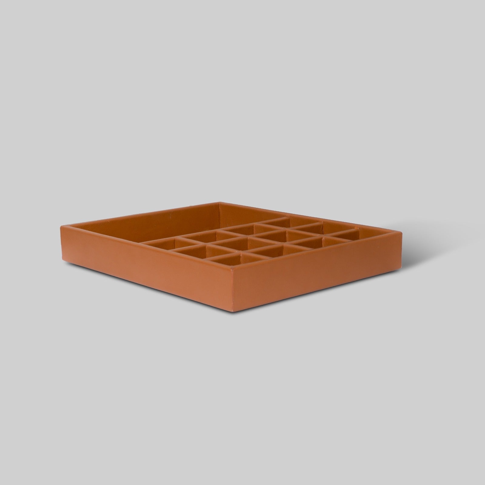 Luxe jewellery tray side view handcrafted leather India - The Mage Home