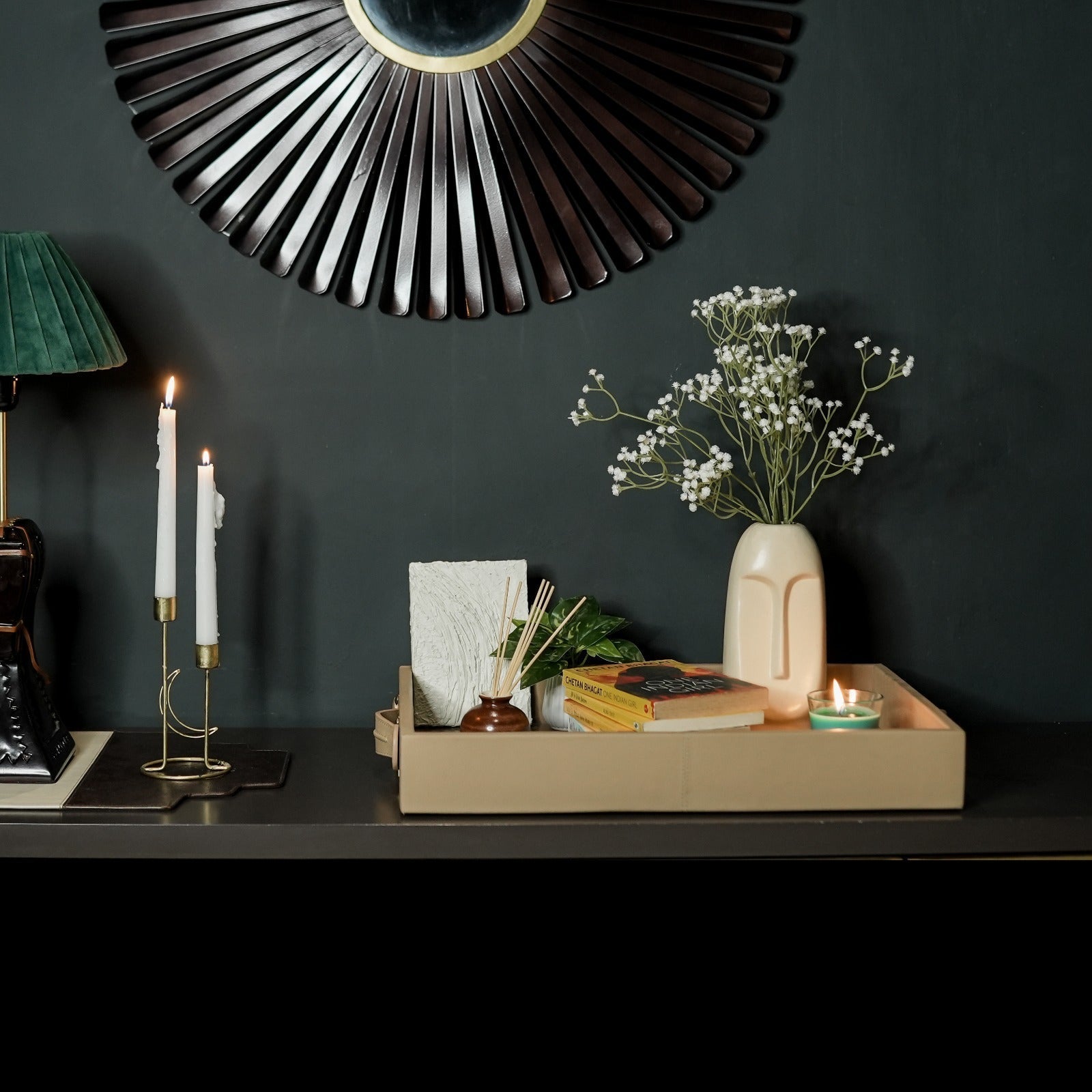 The Styla Tray elegant leather organiser tray for any surface - The Mage Home