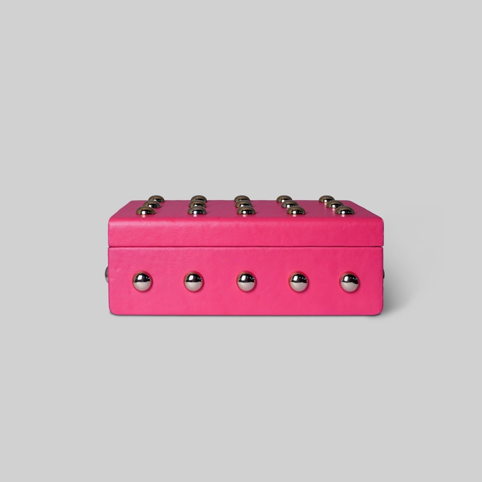 Luxury stud leather box displayed on dresser India - The Mage Home