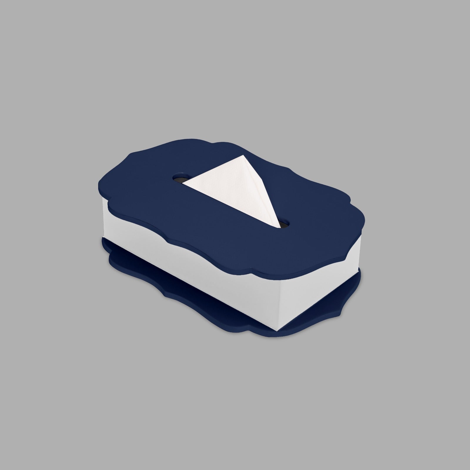 Premium blue silhouette leather tissue box India The Mage Home