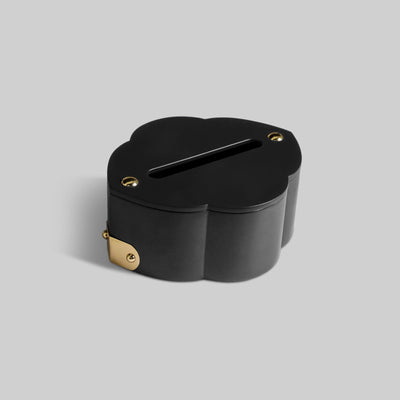 Dark charcoal tissue box front view premium leather India - The Mage Home