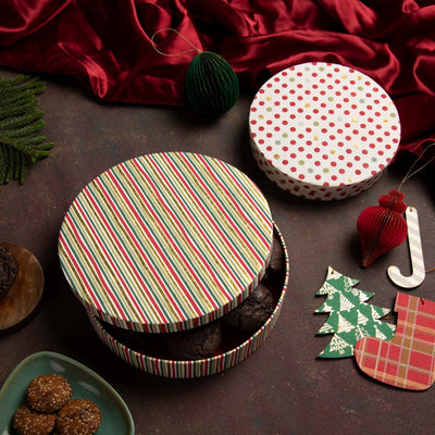 Shadow Stripes Round Box (Set of 2)