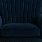 Detailed Tufted Super Comfy Navy Blue Velvet Sofa Lounge Chair