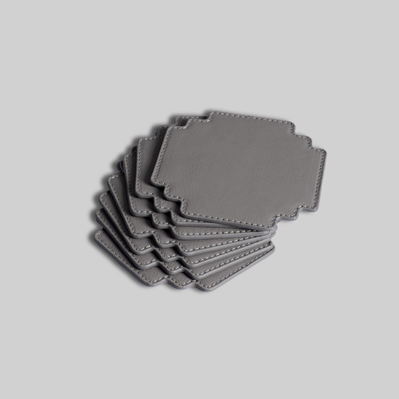 Premium grey level up leather coasters India The Mage Home
