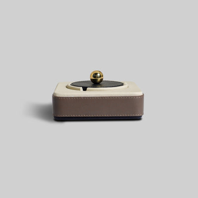 Premium grey leather ashtray India The Mage Home