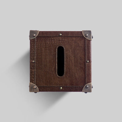 Trunk tissue box side view handcrafted India - The Mage Home