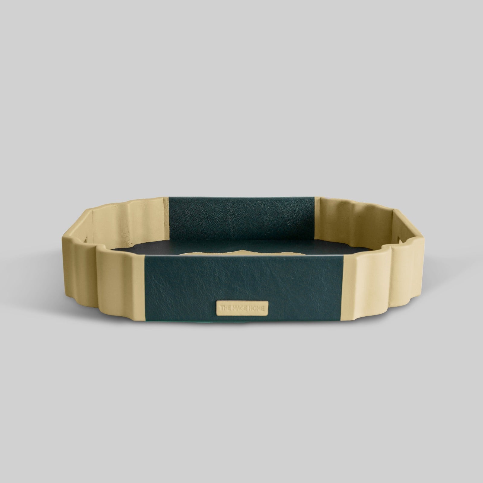 Jharokha tray on coffee table premium leather India - The Mage Home