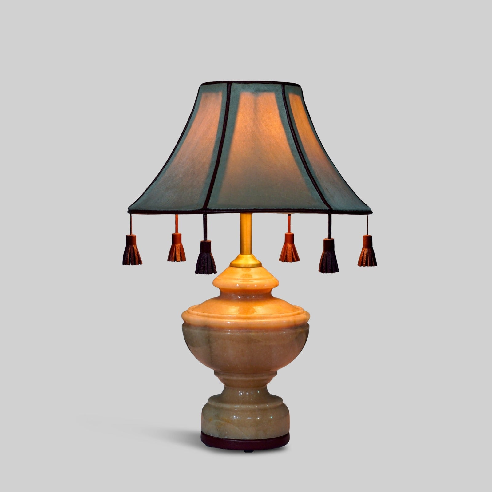 Premium solace leather table lamp India housewarming gift The Mage Home