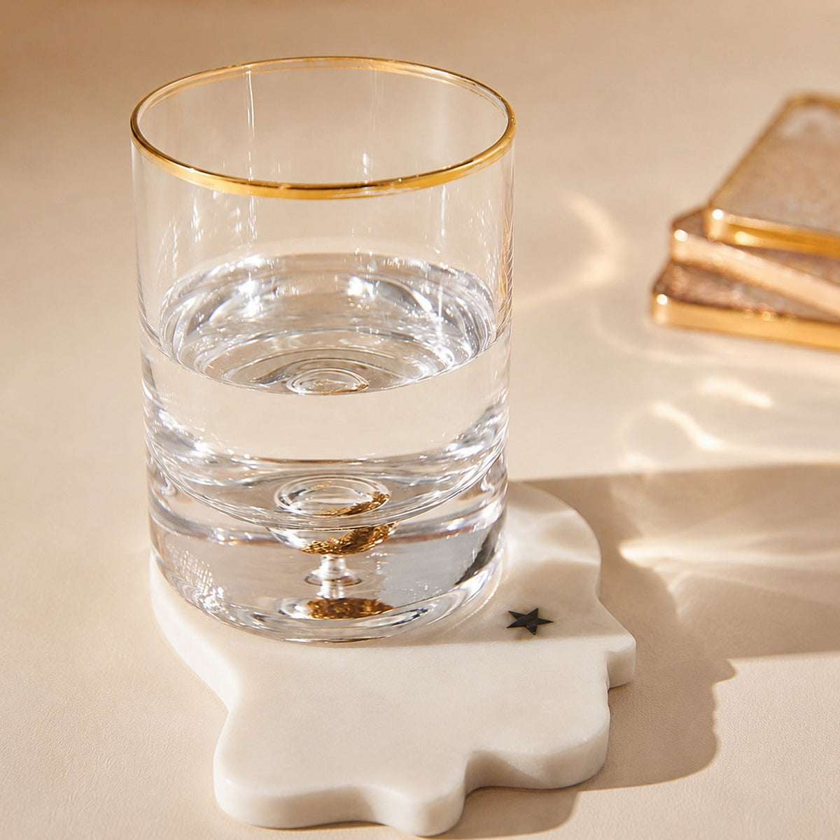 STARRY NIGHT - MARBLE IVORY COASTER