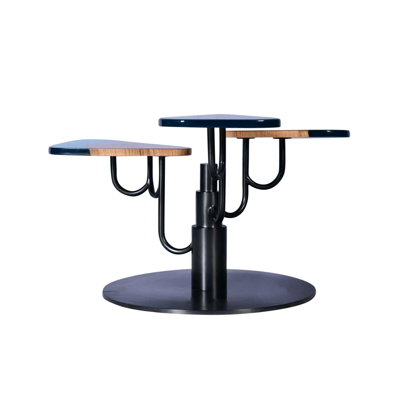 Wood & Ocean Blue Epoxy Tree Table