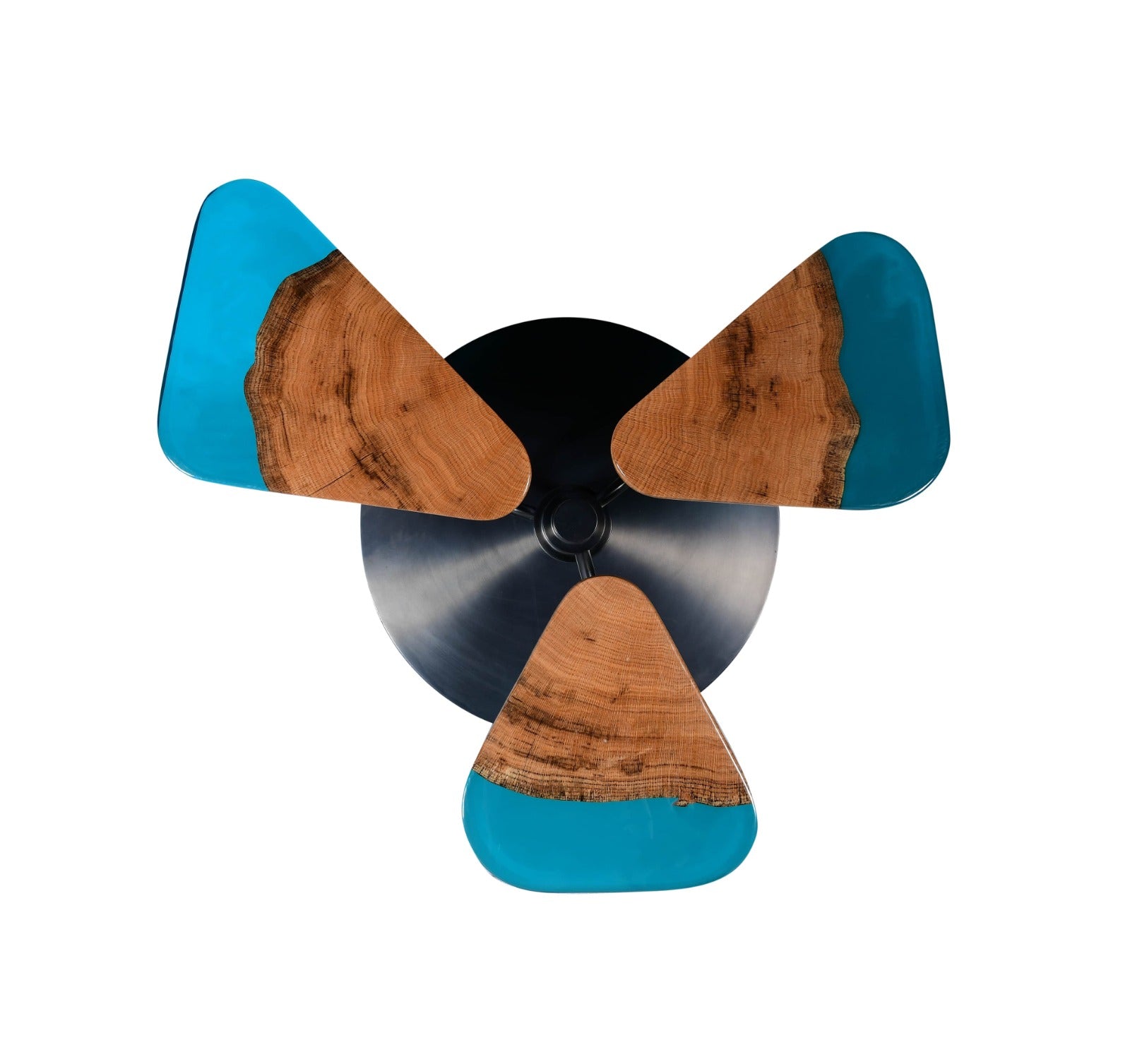 Wood & Ocean Blue Epoxy Tree Table